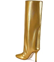 Azalea Wang Rebelite Metallic Tall Dress Boots