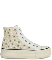 Azalea Wang Saisha Pearl Rhinestone High Top Platform Sneakers