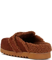 Azalea Wang Simah Sherpa Faux Fur Lined Buckled Mules