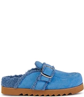 Azalea Wang Simah Sherpa Faux Fur Lined Buckled Mules