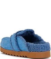 Azalea Wang Simah Sherpa Faux Fur Lined Buckled Mules