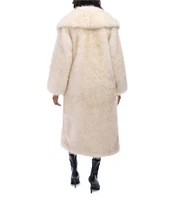 Azalea Wang Toasted Marshmallow Faux Fur Collared Wrap Coat