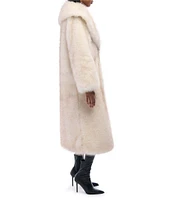 Azalea Wang Toasted Marshmallow Faux Fur Collared Wrap Coat