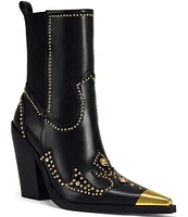 Azalea Wang Torrin Studded Western Booties