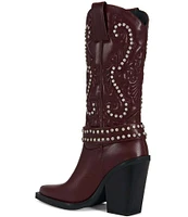 Azalea Wang Umbra Crystal Rhinestone Embellished Western Mid Boots