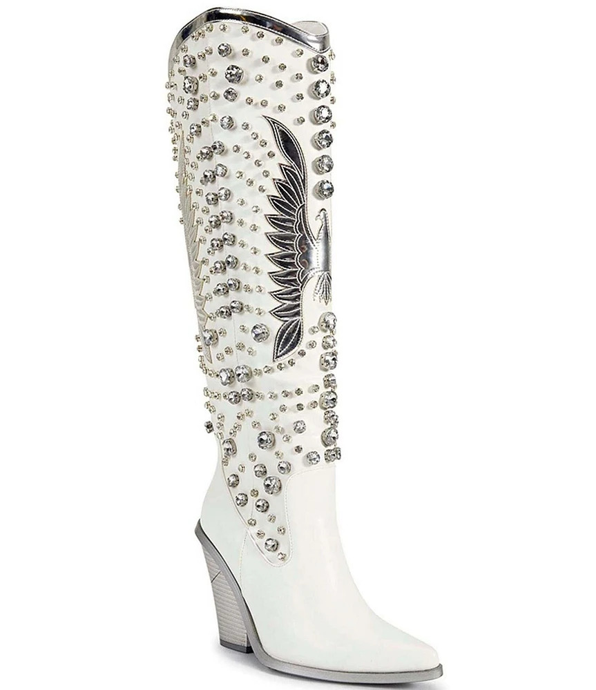 Azalea Wang Upbeat Americana Rhinestone Tall Western Boots