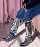 Azalea Wang Upbeat Americana Rhinestone Tall Western Boots