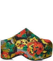 Azalea Wang Vesta Floral Brocade Chunky Platform Clogs