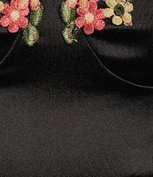 B. Darlin Adjustable Spaghetti Straps Sweetheart Neckline Floral Lace Dress