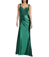 B. Darlin Embellished Sweetheart Neck Wide Strap Dress