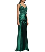 B. Darlin Embellished Sweetheart Neck Wide Strap Dress