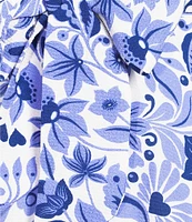 B. Darlin Floral & Bird Print V-Neck Double Layered Hem Dress