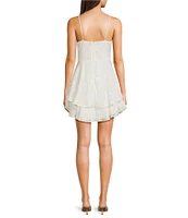 B. Darlin Floral Jacquard Double Hem Fit & Flare Dress