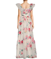 B. Darlin Floral Print Ruffled A-Line Dress