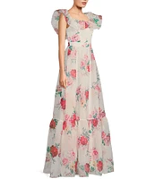 B. Darlin Floral Print Ruffled A-Line Dress