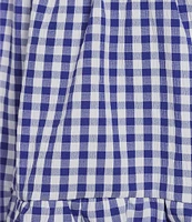 B. Darlin Gingham Print Tie Strap Sweetheart Neck Trim Detail Babydoll Dress