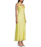 B. Darlin Halter Cowl Neck Tie Back Midi Dress