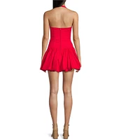 B. Darlin Halter Neck Bubble Hem Drop Waist Dress
