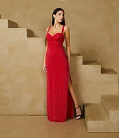 B. Darlin Heat Stone Sleeveless Sweetheart Neckline Dress