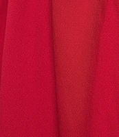 B. Darlin Long Sleeve V-Neck Knot Bubble Twist Satin Dress