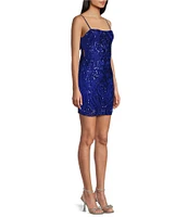 B. Darlin Pattern Sequin Bow Back Bodycon Dress