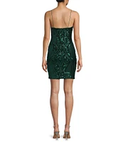 B. Darlin Scoop Neck Pattern Sequin Bodycon Dress