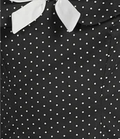 B. Darlin Polka Dot Off-The-Shoulder Bow Front Drop Waist Mini Dress