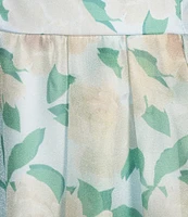 B. Darlin Printed Organza Strapless Sweetheart Neck A-Line Dress