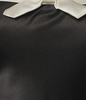 B. Darlin Satin Strapless Bow Front Dress