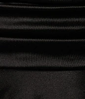 B. Darlin Satin Sweetheart Neckline Side Drape Long Dress