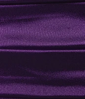 B. Darlin Satin Sweetheart Neckline Side Drape Long Dress