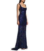 B. Darlin Sequin Sleeveless Wide Strap Scoop Neck Dress