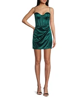 B. Darlin Spaghetti Strap Sweetheart Neck Bustier Slim Dress