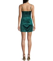 B. Darlin Spaghetti Strap Sweetheart Neck Bustier Slim Dress