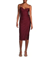 B. Darlin Spaghetti Strap Sweetheart Neck Corset Midi Dress