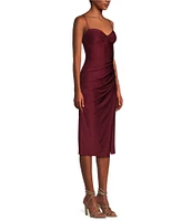 B. Darlin Spaghetti Strap Sweetheart Neck Corset Midi Dress