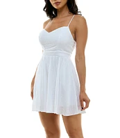 B. Darlin Spaghetti Strap V-Neck Skater Dress