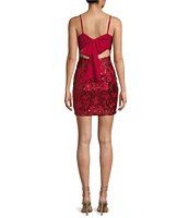 B. Darlin Placement Sequin Bow Back Bodycon Dress