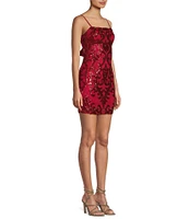 B. Darlin Placement Sequin Bow Back Bodycon Dress