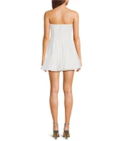 B. Darlin Strapless Fit & Flare Bow Trim Detail Dress