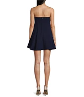 B. Darlin Strapless Fit & Flare Bow Trim Detail Dress