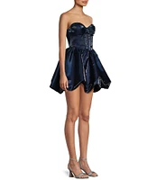 B. Darlin Strapless Sweetheart Bustier Bubble Skirt Dress