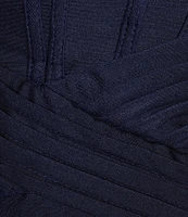 B. Darlin Strapless Sweetheart Neck Corset Pleated Dress