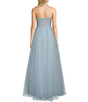 B. Darlin Sweetheart Neck Bustier Bungee Strap Gown
