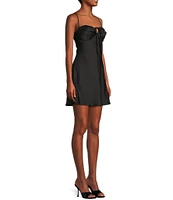 B. Darlin Sweetheart Neck Lace Trim Spaghetti Strap Dress