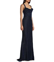 B. Darlin Sweetheart Neck Sleeveless Slit Long Dress
