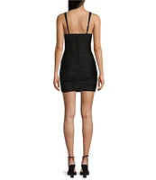 B. Darlin Sweetheart Neck Wide Strap Bustier Ruched Dress