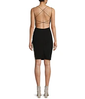 B. Darlin V-Neck Asymmetrical Rhinestone Fringe Hem Bodycon Dress