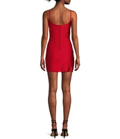 B. Darlin V-Neck Ruched Side Bodycon Dress