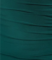 B. Darlin V-Neck Shirred Side Slit Lace-Up Back Midi Dress